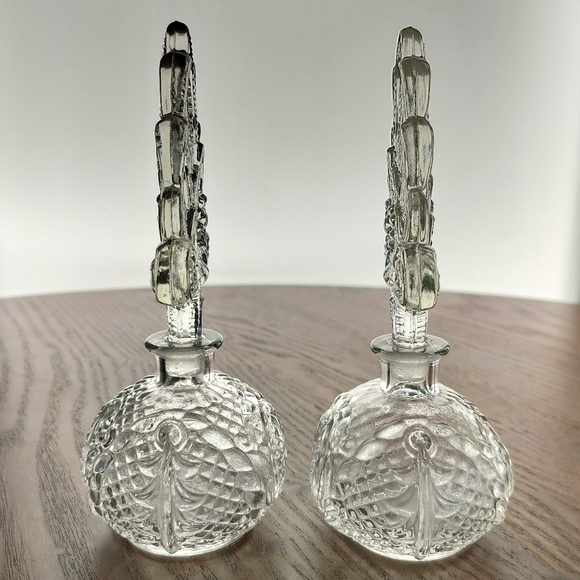 1940s Vintage Paden City Art Deco Crystal Perfume Bottles, Powder Bowl &Tray 4PC - Picture 4 of 11